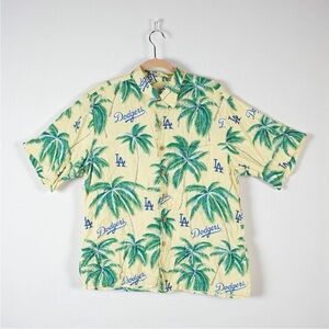 Reyn Spooner Los Angeles Dodgers Camp Shirt Mens L Hawaiian MLB Baseball RARE